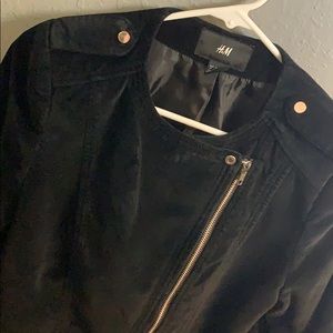 Faux Suede Black Crop Jacket